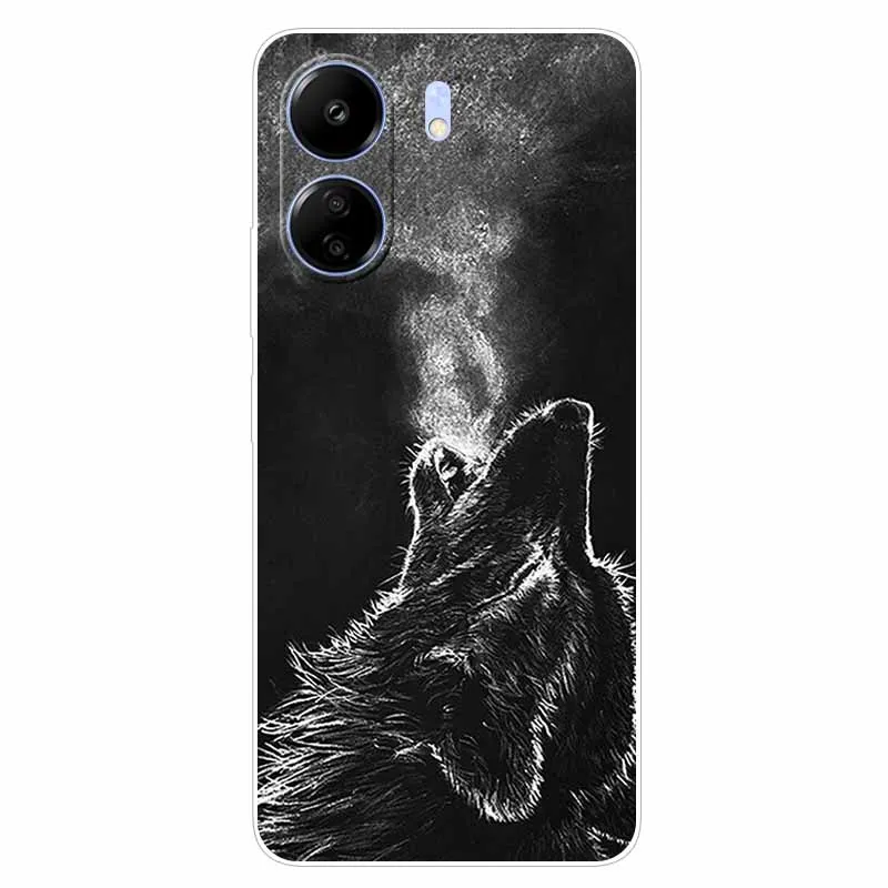 For Xiaomi Poco C65 Case C 65 Clear Bumper Soft TPU Silicone Back Cover for Poco C65 6.74\'\' Protector Funda Shells Cartoon Print