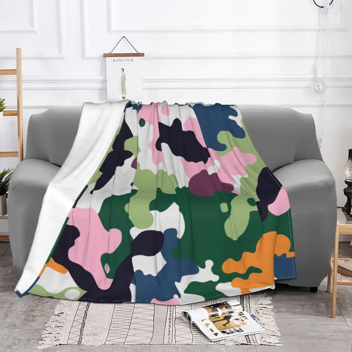 

Colorful Camouflage Baby Blanket Coral Plush Fleece Spring/Autumn Russian Woodland Warm Throw Blanket for Bed Office Bedspread