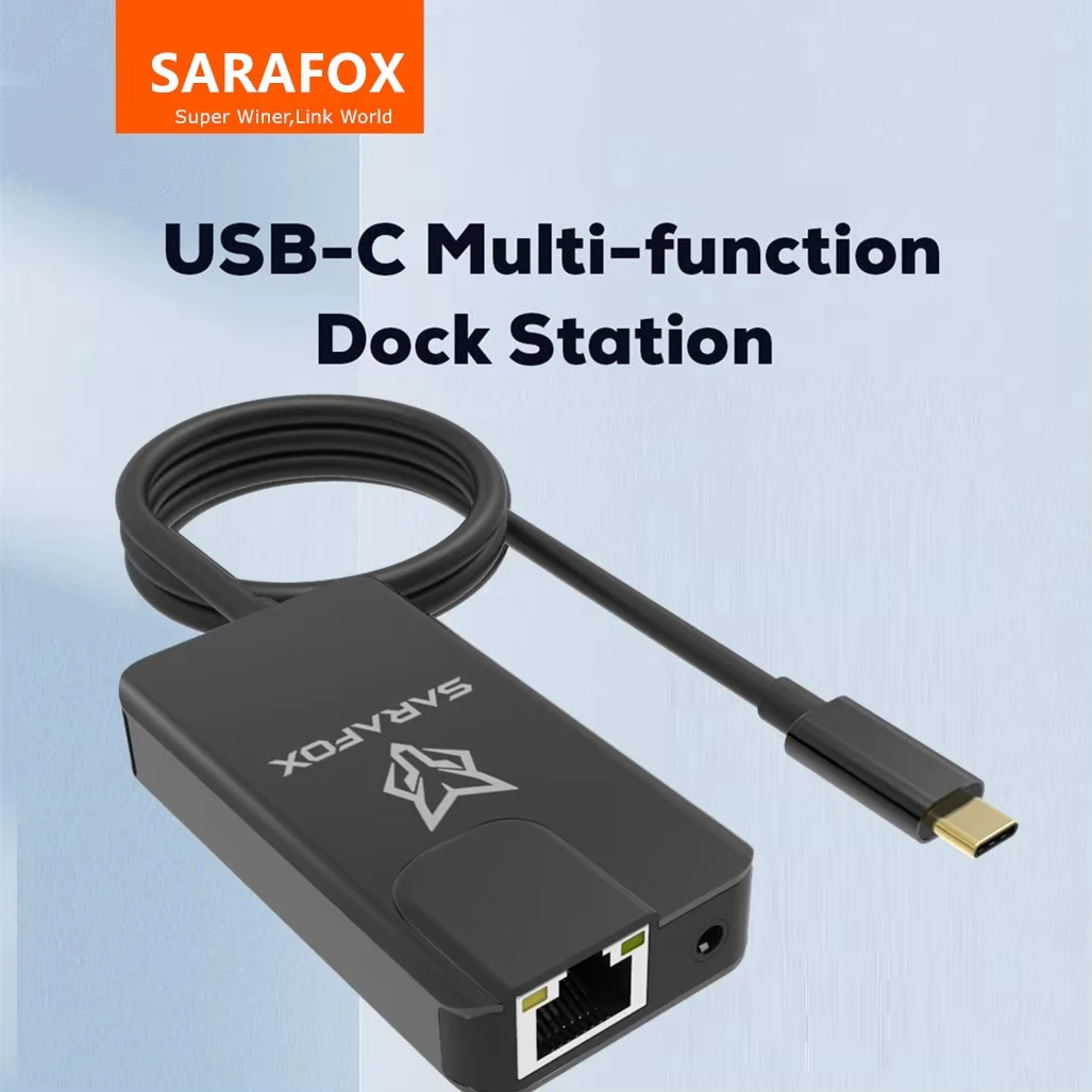 Sarafox 5in1 USB-C 3.5mm Audio with 1000mbp Rj45 network 100W PD Fast Charger For Ipad series iPad Pro 2024