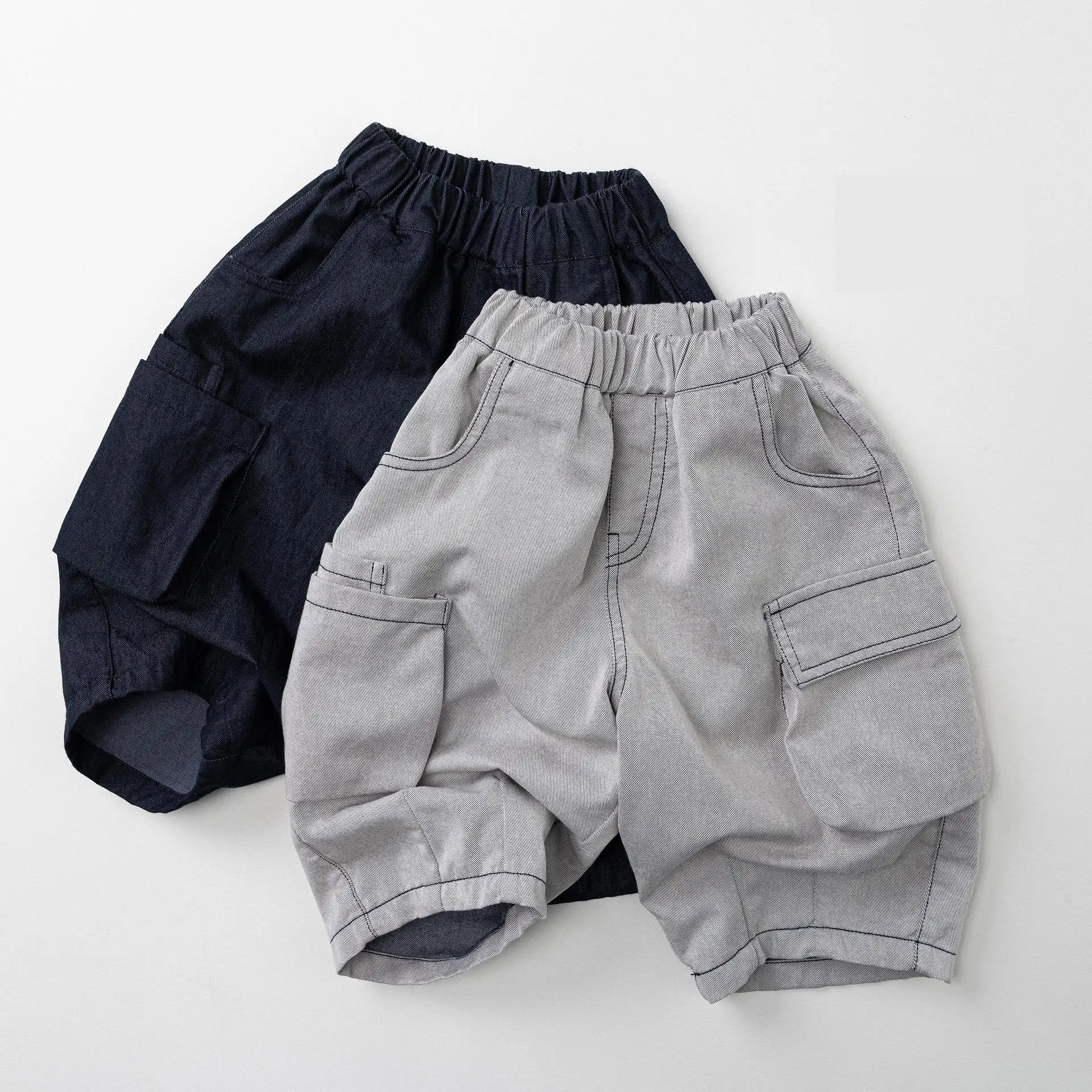 

2026 Spring Summer New Children Loose Pocket Trousers Fashion Boys Casual Pants Cotton Girls Solid Harem Pants Kids Clothes