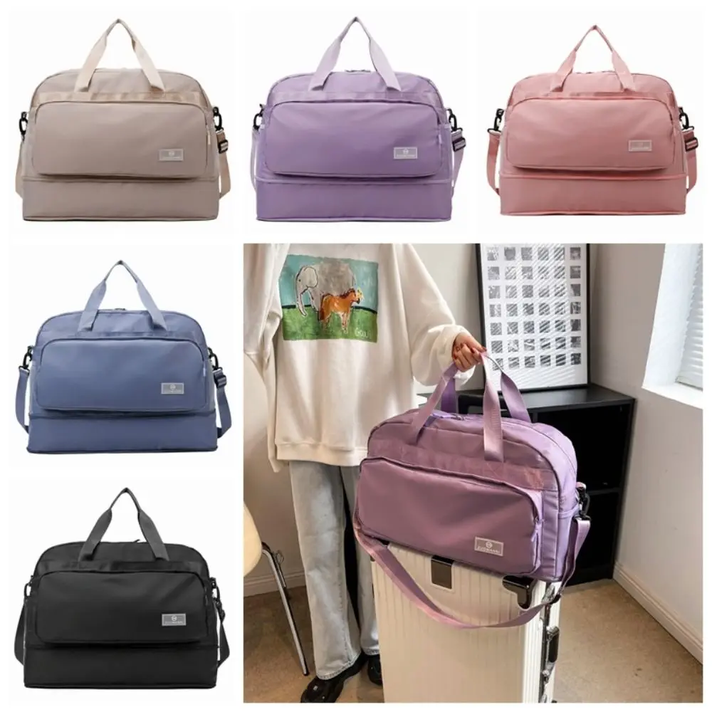 

Expandable Travel Duffel Bag Crossbody Waterproof Women's Fitness Handbag Wear Resistant Large Capacity Gym Shoulder Bag