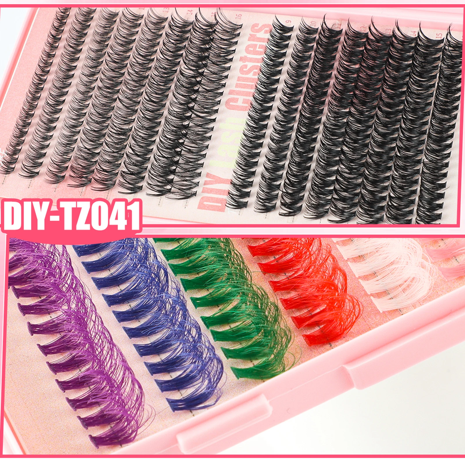 392-600pcs False Eyelashes Extensions DD Curl Clusters Eyelash Cluster  for Beauty Eye Cosplay DIY Makeup