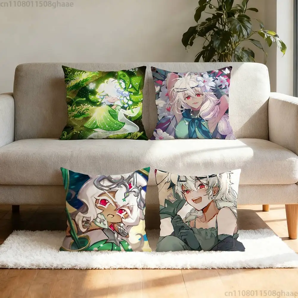 

Run Kingdom White lily C-Cookie Pillow Case Anti-dustmite Pillowcase Invisible zipper silky short plush Sofa cushion cover
