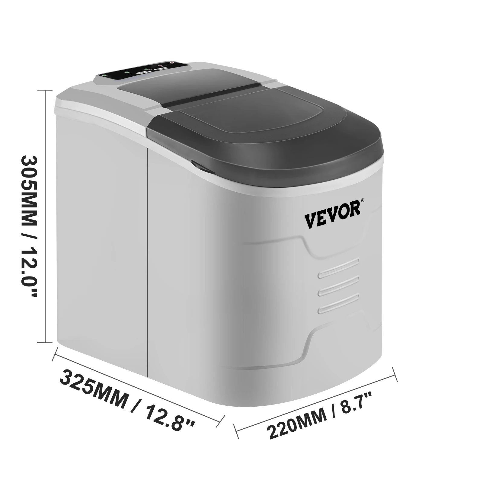 VEVOR 12kg/24h Eiswürfelmaschine Eiswürfelbereiter Unterstützt AutoFill Silber Ice Maker 220V Desktop Kommerzielle Eismaschine