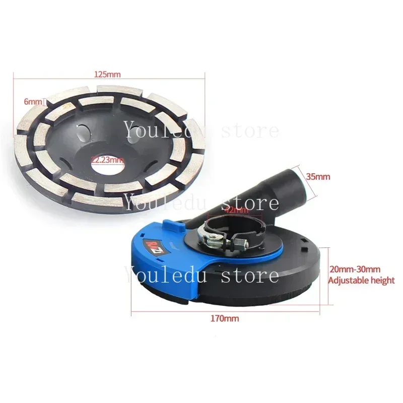 Kit de Cobertura contra Poeira para Moedor de Ângulo 125 180 mm com Roda de Diamante de Concreto Cobertura Universal de Coleta de Poeira para Moagem de Superfície