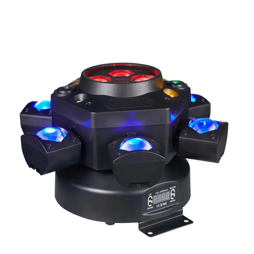 LED 150W Beam Light 6Arm Moving Head Lasers Projector Strobe Lights DMX Geluidscontrole Roterende Disco Party Bar Podiumverlichting