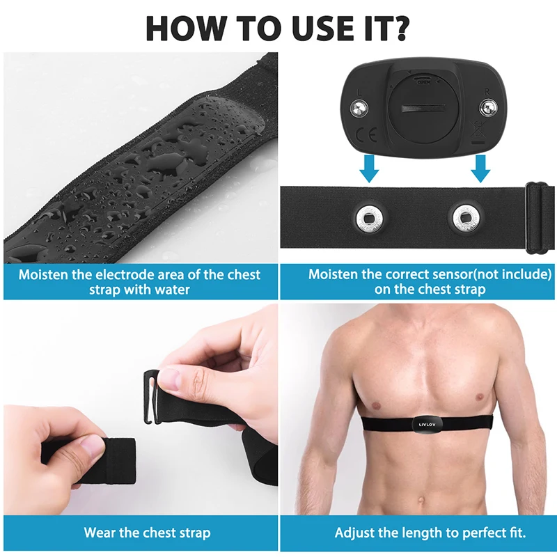 Adjustable Elastic Chest Belt Soft Strap Band Heart Rate Sensor Monitor Chest Belt Strap Replacement