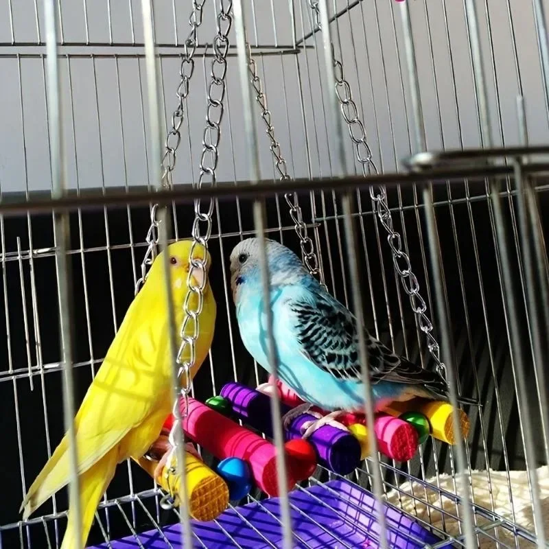 Colorful Hanging Hammock Swing Toy for Pet Birds for Parrots Parakeets Budgies and Cockatiels Bird Toys