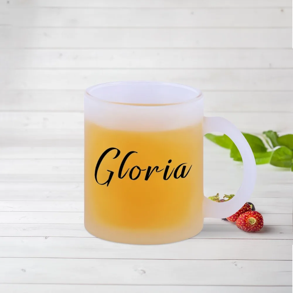 Custom Name Frosted Glass Cup for Boyfriend Father Step-dad Men Personalized Original Creative Gift Wine Tea Glass Cup Coffee