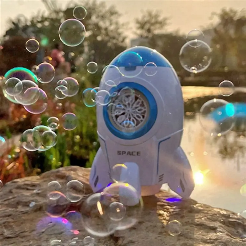 ODIES-V16 Net-Red Rocket Electric Bubble Machine With Light Charging One-Button Bubble Stage Children's Summer