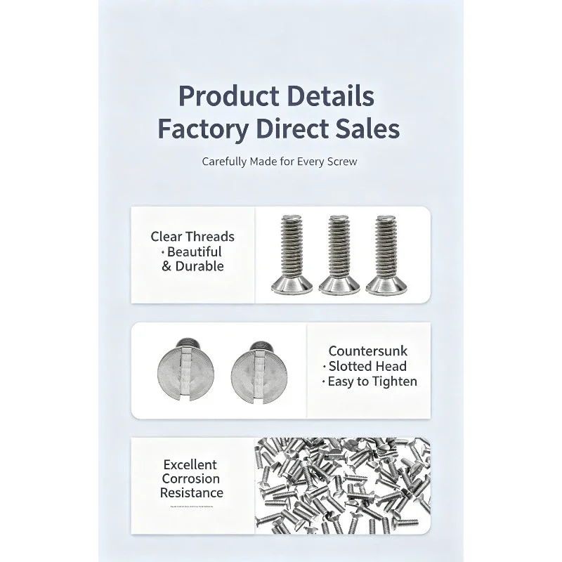 Hastelloy C276 Slotted Countersunk Head Screw DIN963 UNS N10276 Acid Alkali Resistant Nickel Alloy Fastener