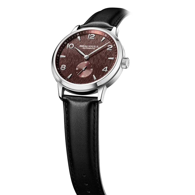 Seagull 6184 Men's Automatic Watch Blue Sapphire Glass 5ATM Waterproof Ultra-Thin Leather Strap Minimalist Casual Wristwatch image 2