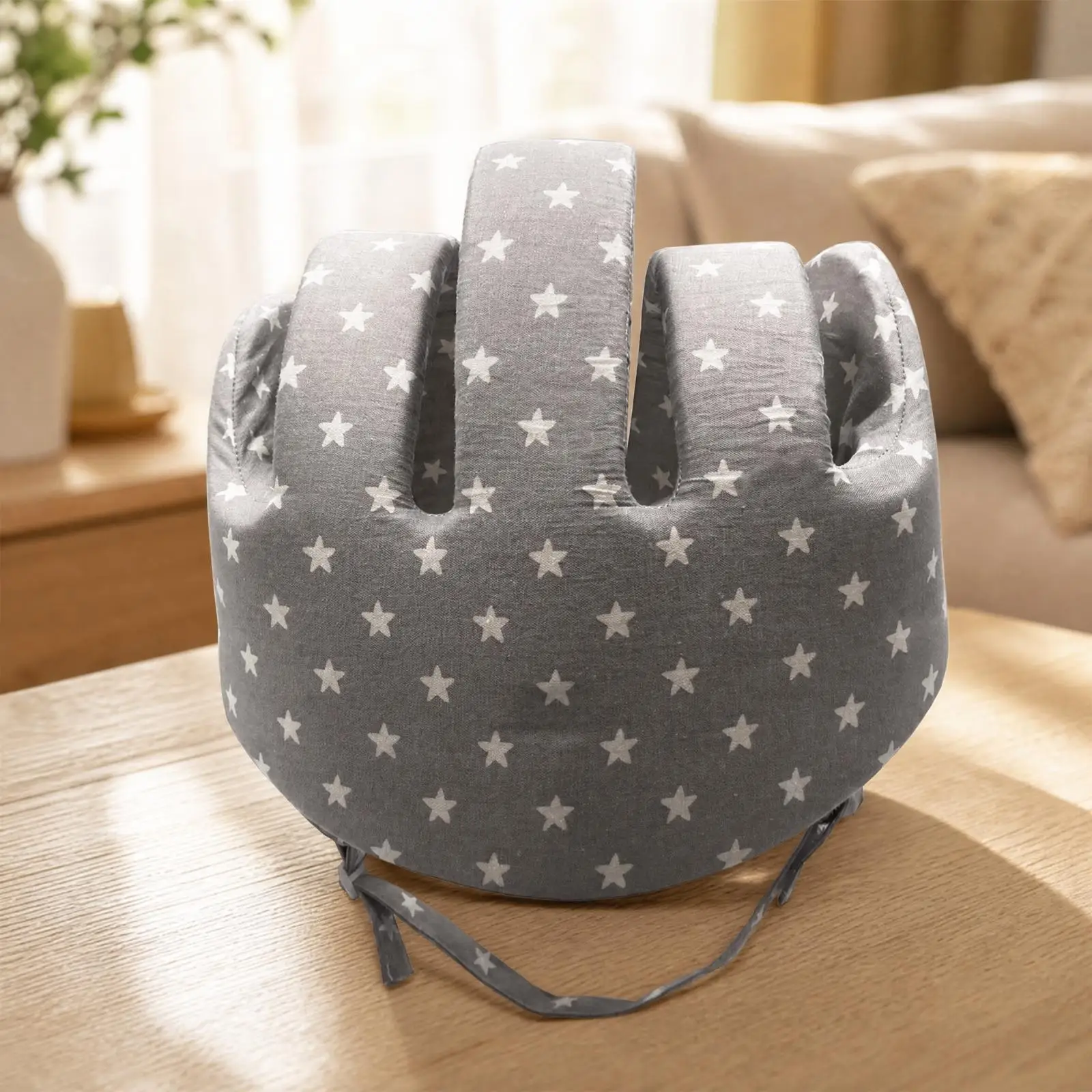 Padded Headgear with Chin Strap Breathable Fall Protection Head Cap Hand Washable Adjustable Flexible Cap for Older Adults,