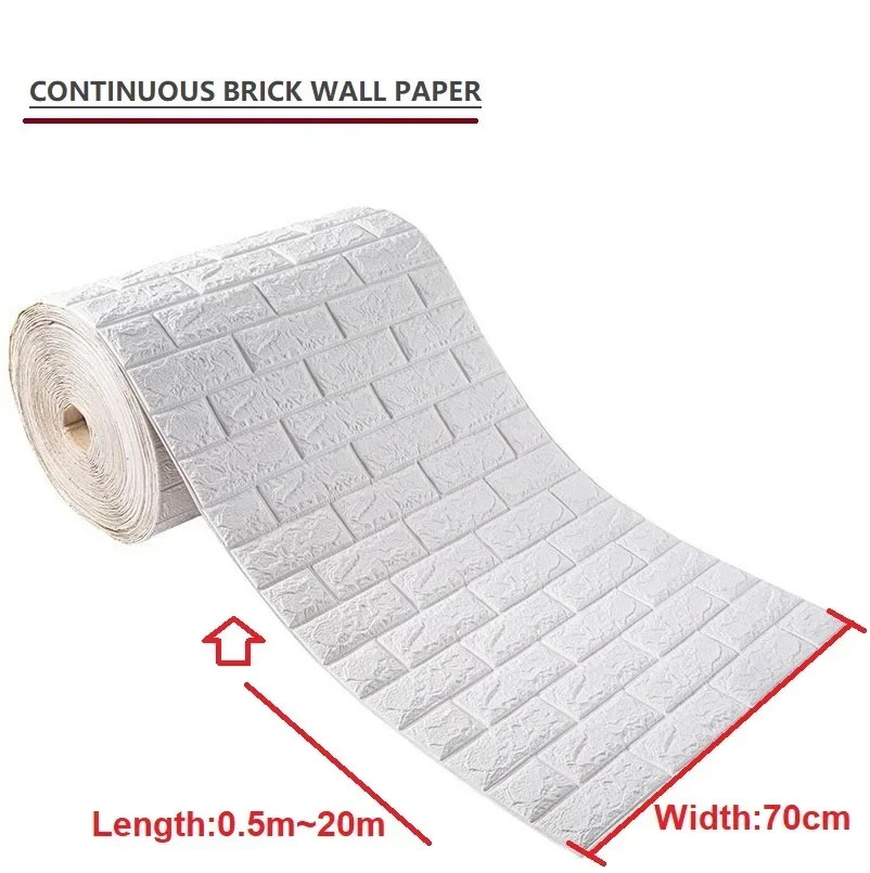 1/3/5/10 M 3D Self-adhesive Wallpaper Stickers 3M Brick Wall Stickers Home Decor Wallpaper for Walls DIY Bedroom Papel De Parede