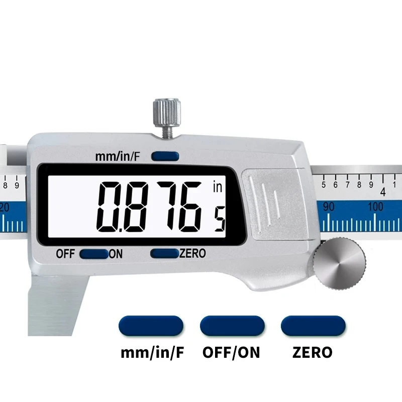 ET52 150mm 0.01mm Electronic Digital Caliper Stainless Steel Vernier Caliper Inch mm Fraction Display Micrometer Digital Ruler