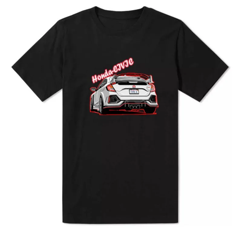 

Honda Men's and Women's T-Shirt TYPER Honda CIVIC Racing Sports Car Summer Motorcycle Business Casual Trend Riding Short Sleeves