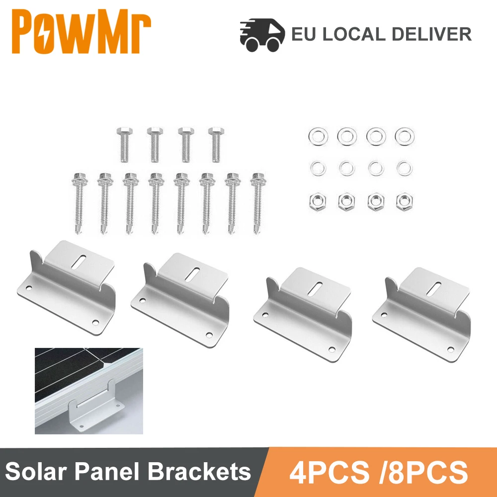 4/8 Pcs Solar Panels Mounting Brackets Holder Generally In Off-Grid Solar System Installation Z-Bracket Holder EU Local Deliver