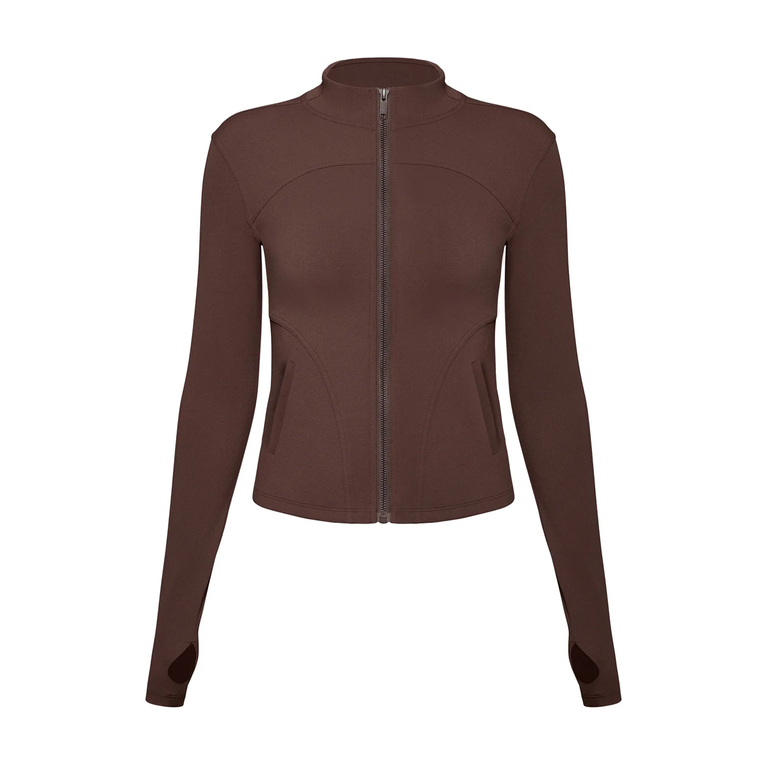 

Autumn Winter Women Yoga Long Sleeve Close-fitting Zipper Solid Coat Outdoor Sports Fitness Running Jacket Comfortable Tops
