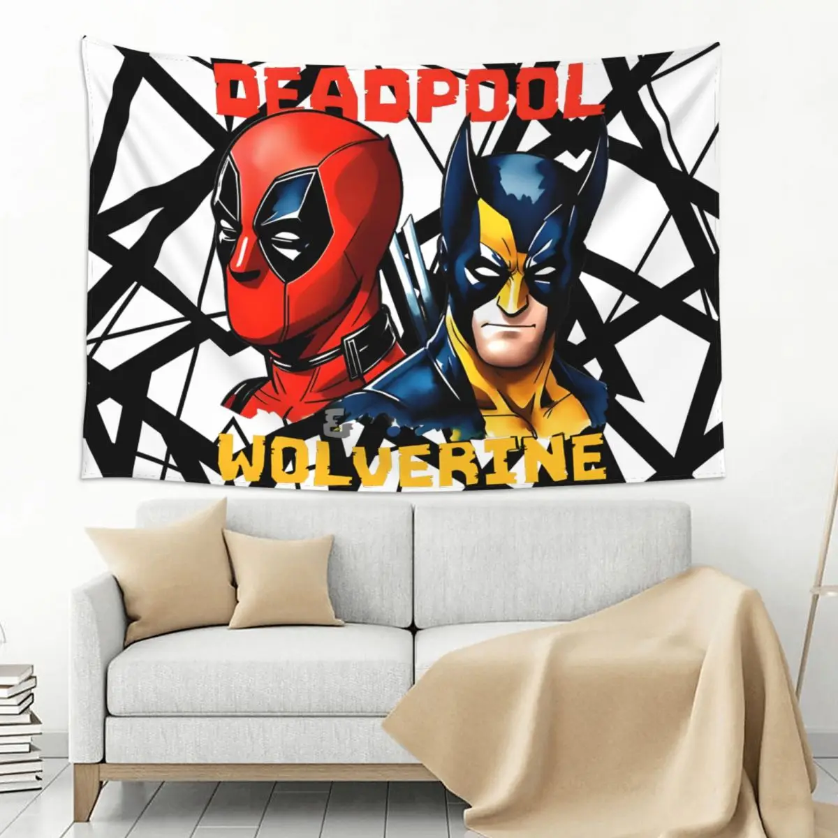 College Drom 2024 MARVEL Latest Movie Sofa Blanket Deadpool & Wolverine Wall Hanging Designs Wall Gift Hanging for Room Decor