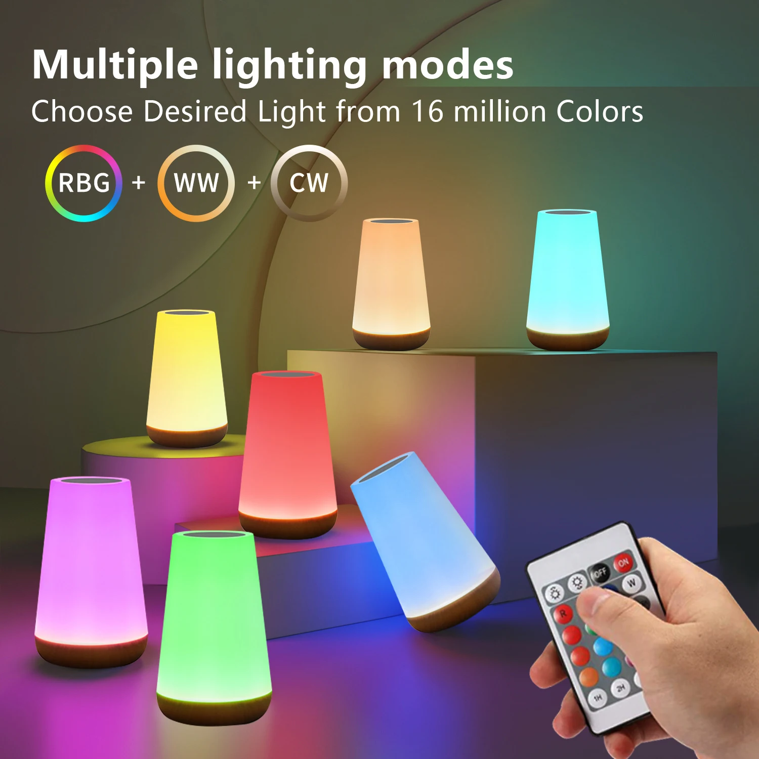 13 Color Changing LED Table Lamp Touch Control Desk Lamp with Remote Control USB Charging Night Light Perfect for Room Decor