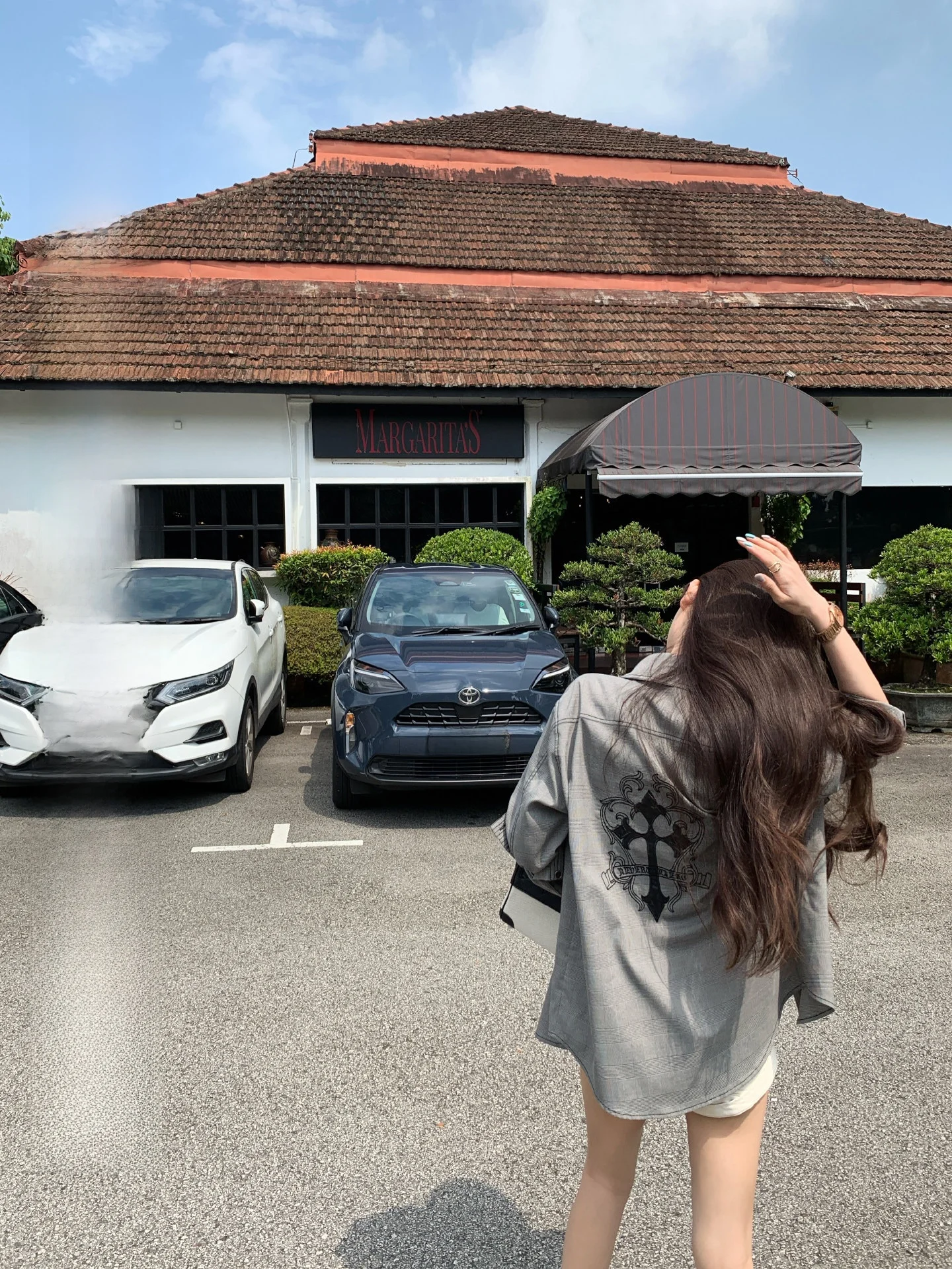 

OKMAOP Women's Plaid irt Spring Season Open Cardigan Design Sense Print Top Loose Fit Long Sve Korean Sle