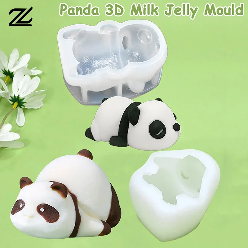 Cute Panda Silicone Mold For Milk Pudding Cartoon Jelly Cake Mold Baking Tool For Dessert Decoration Bakery