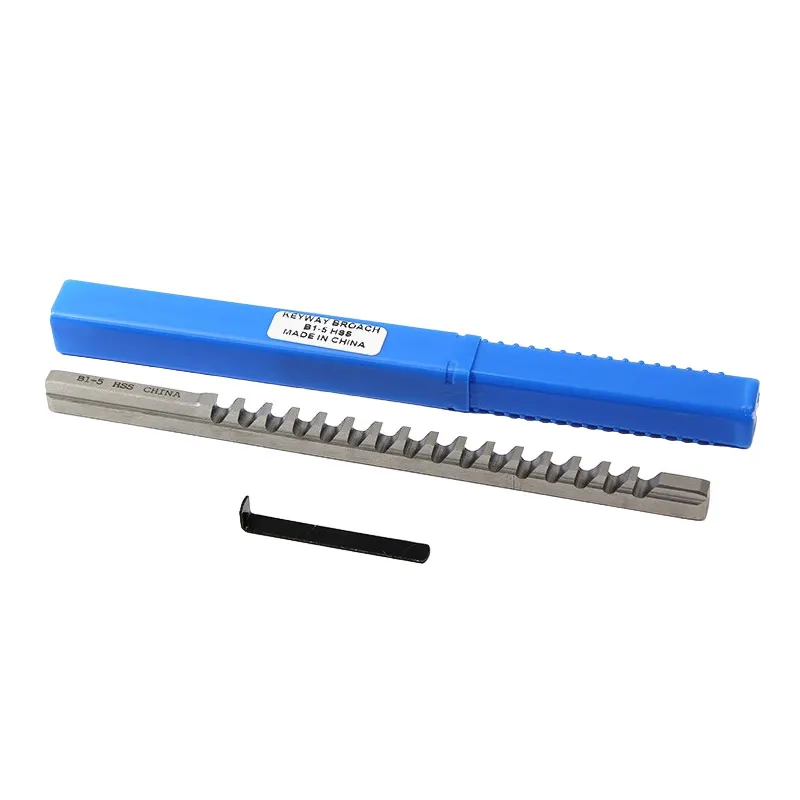 

5mm Keyway Broach B1 Push Type HSS Metric Size Broaching Cutter Tool High Speed Steel with 1 Shim for CNC Router Metalworking