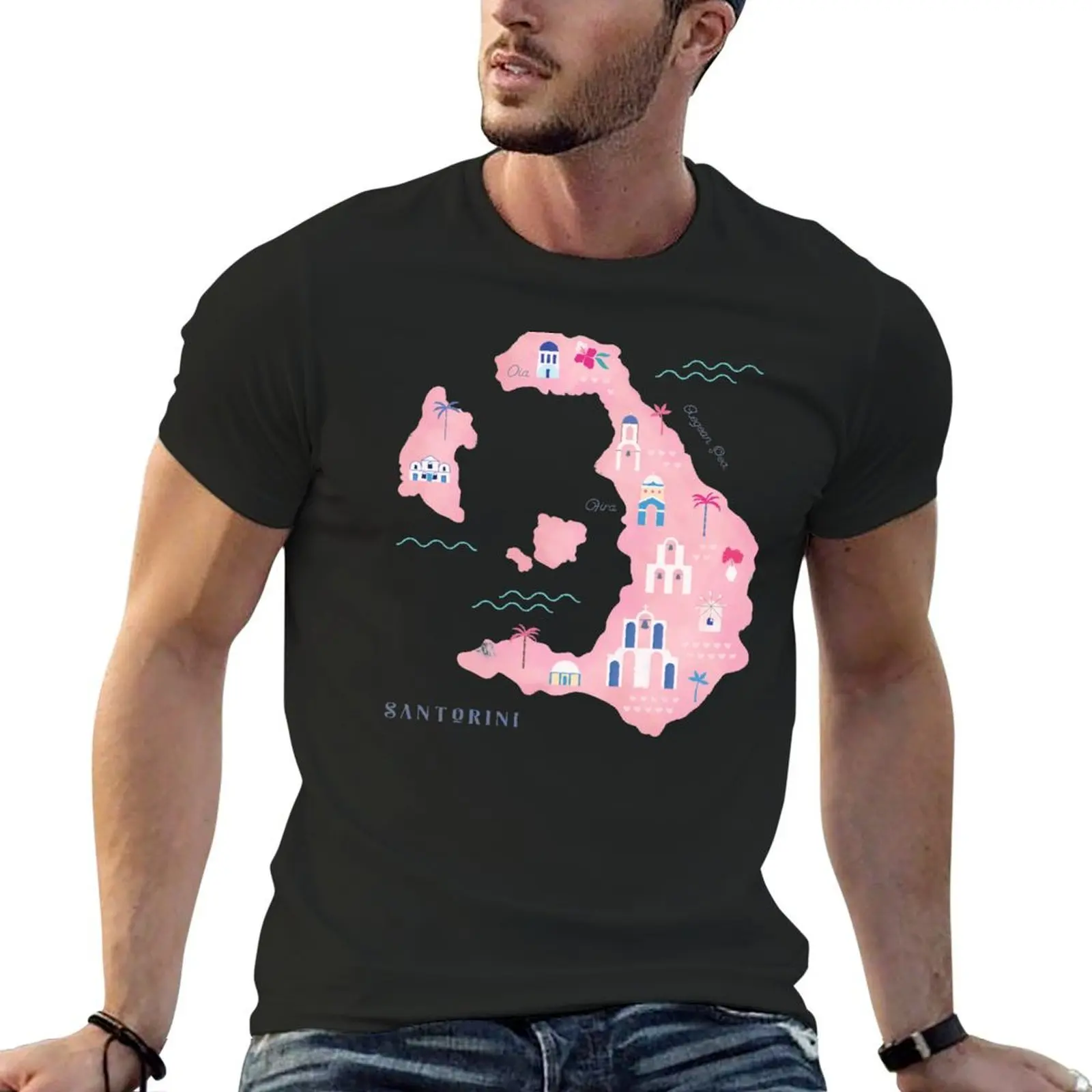 

Santorini T-Shirt shirts graphic quick-drying mens vintage t shirts