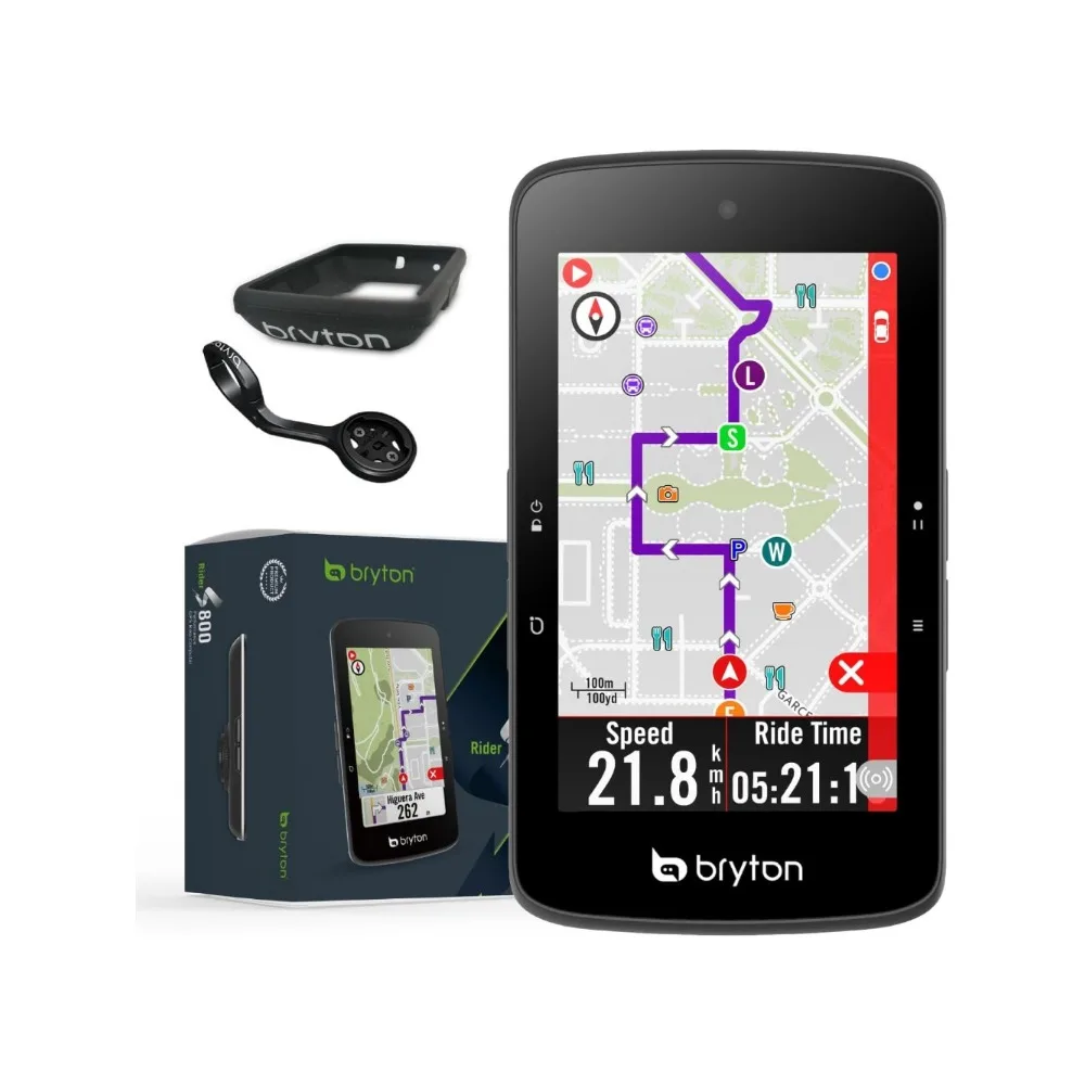 Rider S800 3.4 Inch Color LCD Touchscreen GPS Bike/Cycling Computer Offline USA Map, Compatible with Bike Radar