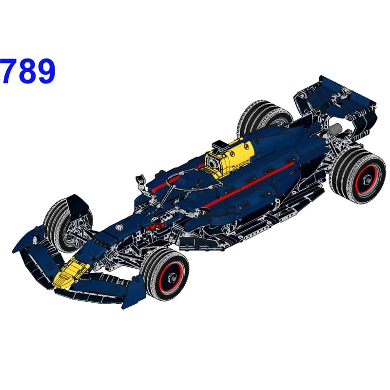 New MOC-104269 SuperRB18 Team Stake 1:8 scale SuperRace Car Model Buiding Kit Creators Block Bricks Kids Toys Birthday Gifts