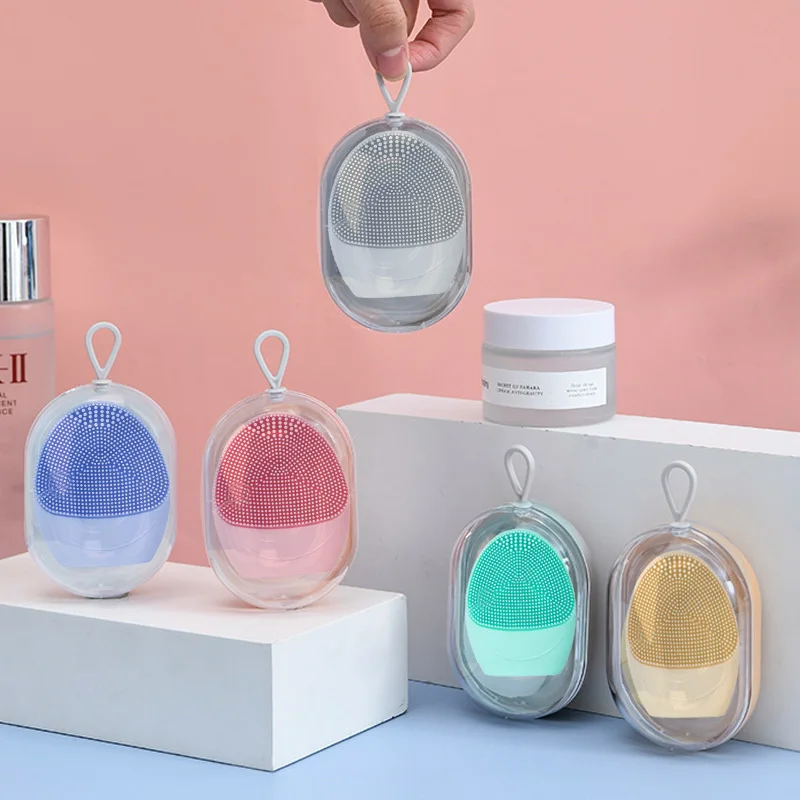 المحمولة بالموجات فوق الصوتية أيون سيليكون منظف للوجه مقاوم للماء الجلد الغسيل مُدلك بالاهتزاز فرشاة تنظيف الوجه للعناية بالجمال