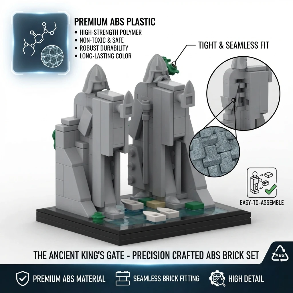 MOC Movie Scene Pillars of Kings Building Blocks Giant Stone Statues Desktop Ornament Architecture DIY Bricks Toy Gifts