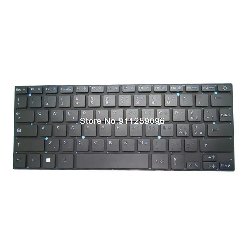 Clavier d'ordinateur portable pour Microtech EBL14B Italie IT, sans cadre, noir, nouveau