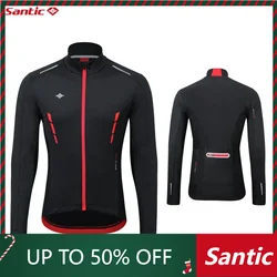 Santic Men Winter Cycling Jackets Windbreaker MTB Coat Bike Jackets Keep Warm Breathable Reflective