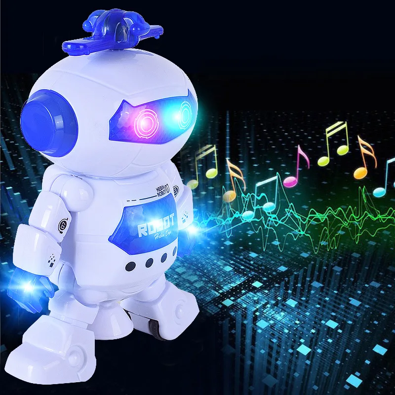 Musical Walking Dancing Robot Toy For Kids, Flashing Lights, 360° Body Spinning, Toddlers Boys Girls Fun Toy Figure