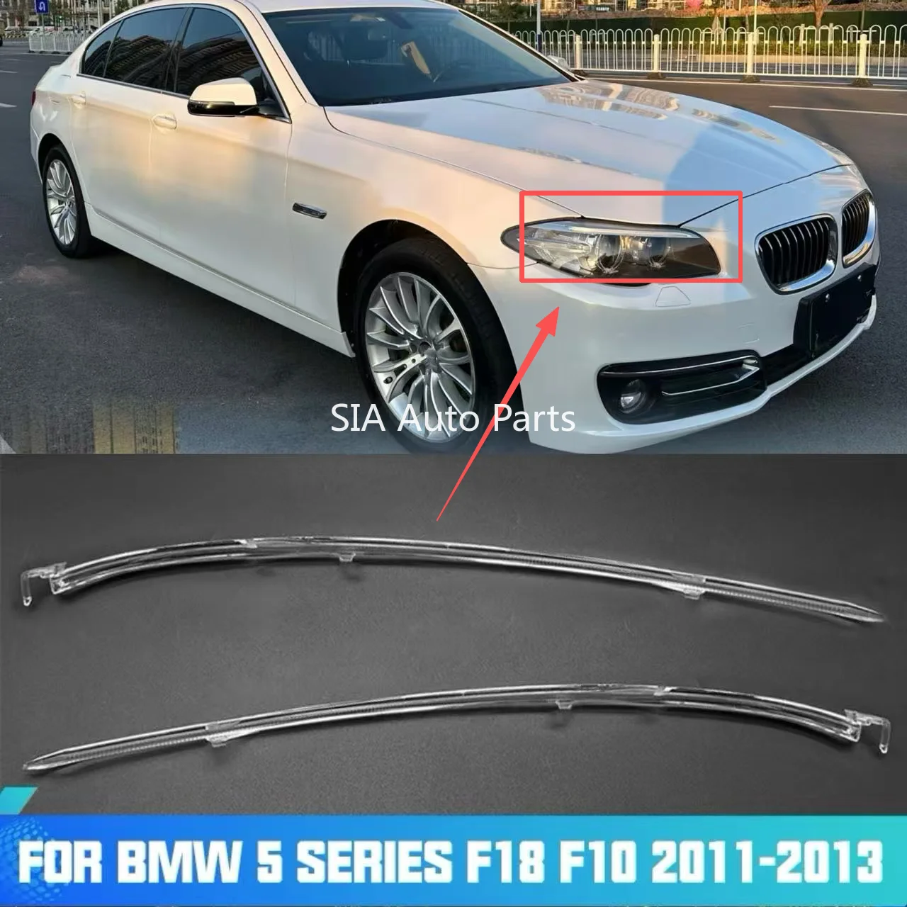

FOR BMW 5 Series F18 F10 2011 2012 2013 Car Headlight DRL Light Guide Plate Light Daytime Running Light Angel Eye Lamp Eyebrow