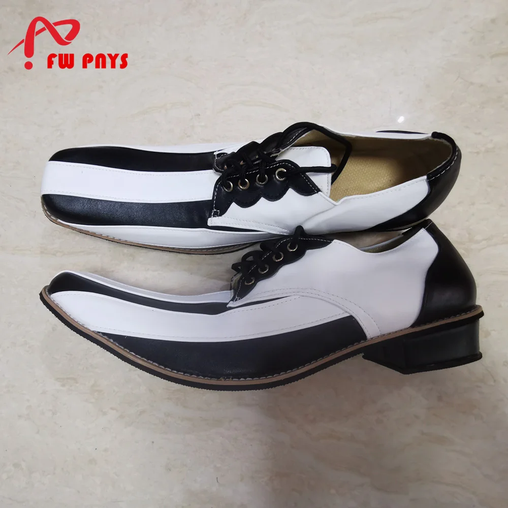 36cm PU B ‌ fehlt weiße Clown-Schuhe mit spitzer Zehenpartie für Erwachsene, freie Größe, Club-Zirkus-Gefälligkeiten, Joker-Schuhe, Anime, Halloween, Karneval, Party