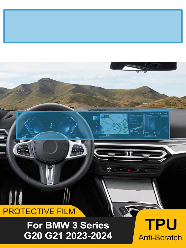 Auto TPU Armaturenbrett-Schutzfolie für BMW 3er Serie G20 G21 2023 2024 Kratzfeste Vorgeschnittene Transparente GPS-Navigations-PPF
