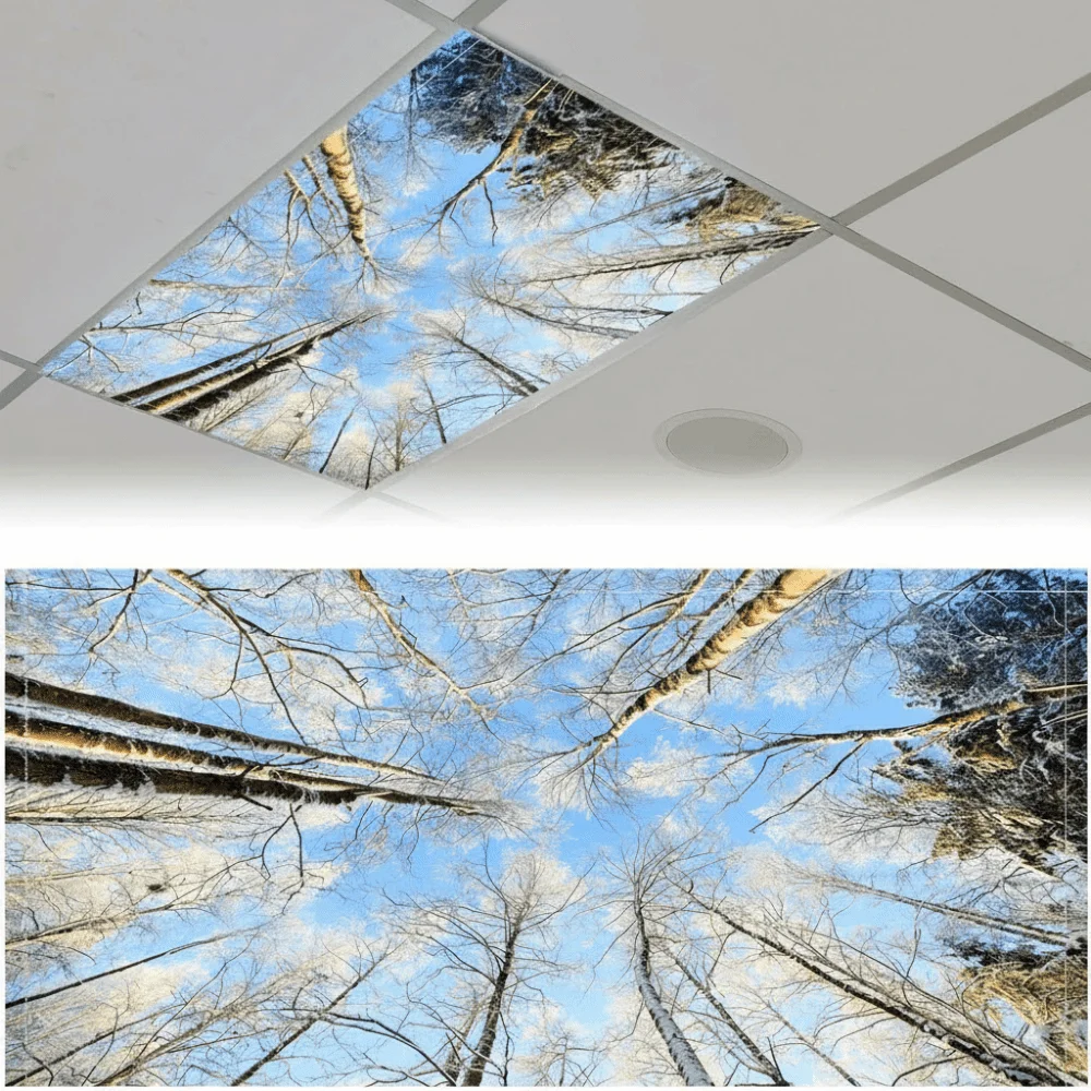 120*60cm Lampshade Anti-glare 15 Styles Magnetic Light Filters Forest with 10 Magnetic Buckles Fluorescent Light Covers Hospital
