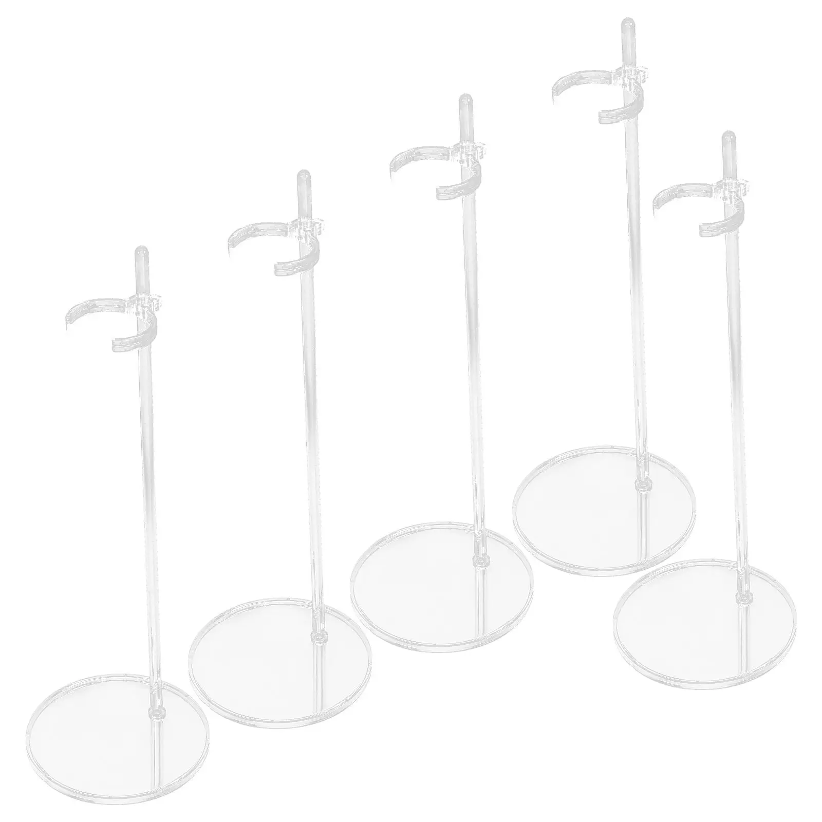

5Pcs Adjustable Transparent Waist Support Stand for Action Figures Display Holder Stable Round Base Organizer Desktop