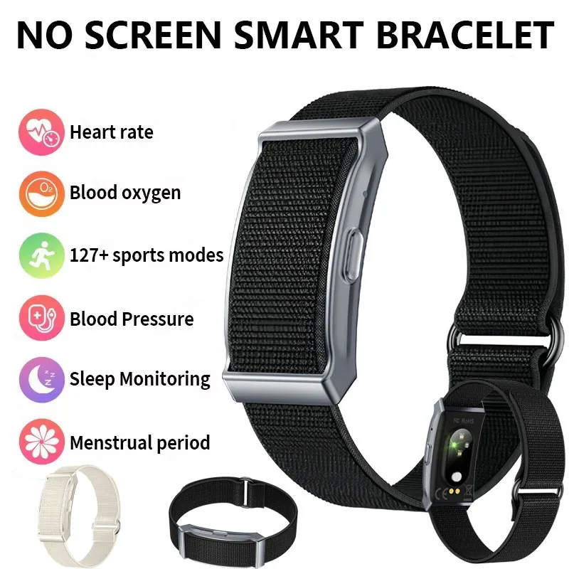

Smart Bracelet Heart Rate Blood Oxygen Health Monitoring Wristbands Sports Fitness Tracker Smart Watch For Men Women NO Screen