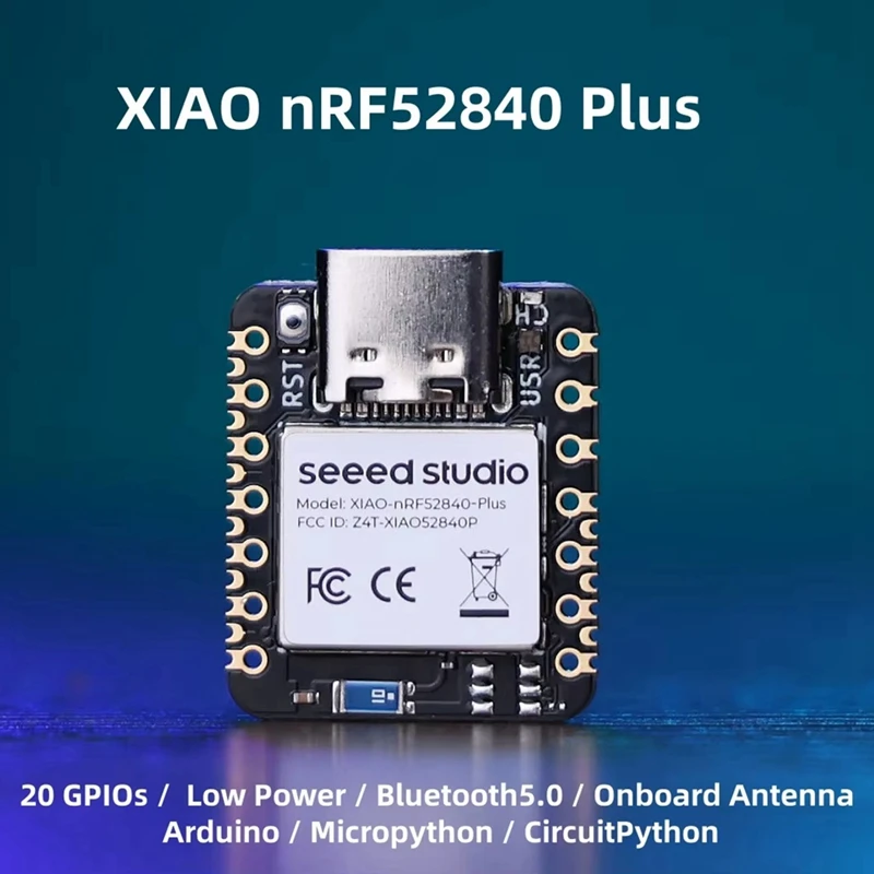 2X Seeed Studio XIAO NRF52840 Plus, макетная плата, 20 графических процессоров, Bluetooth 5,0/BLE/NFC для Arduino/MicroPython