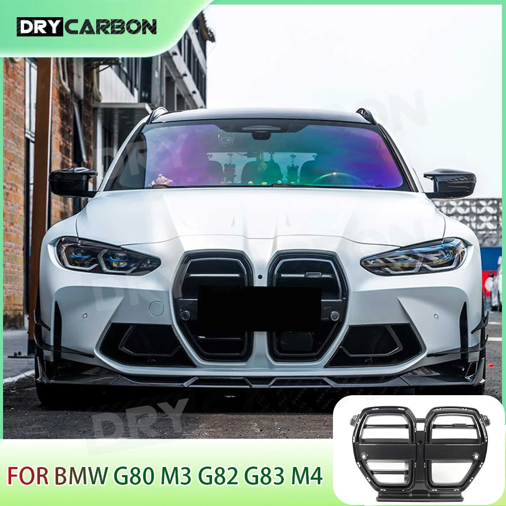 

Dry Carbon Fiber Car Front Racing Grills Front Grille Body Kits Accessories with ACC No ACC for BMW G80 M3 G82 G83 M4 2021+ FRP