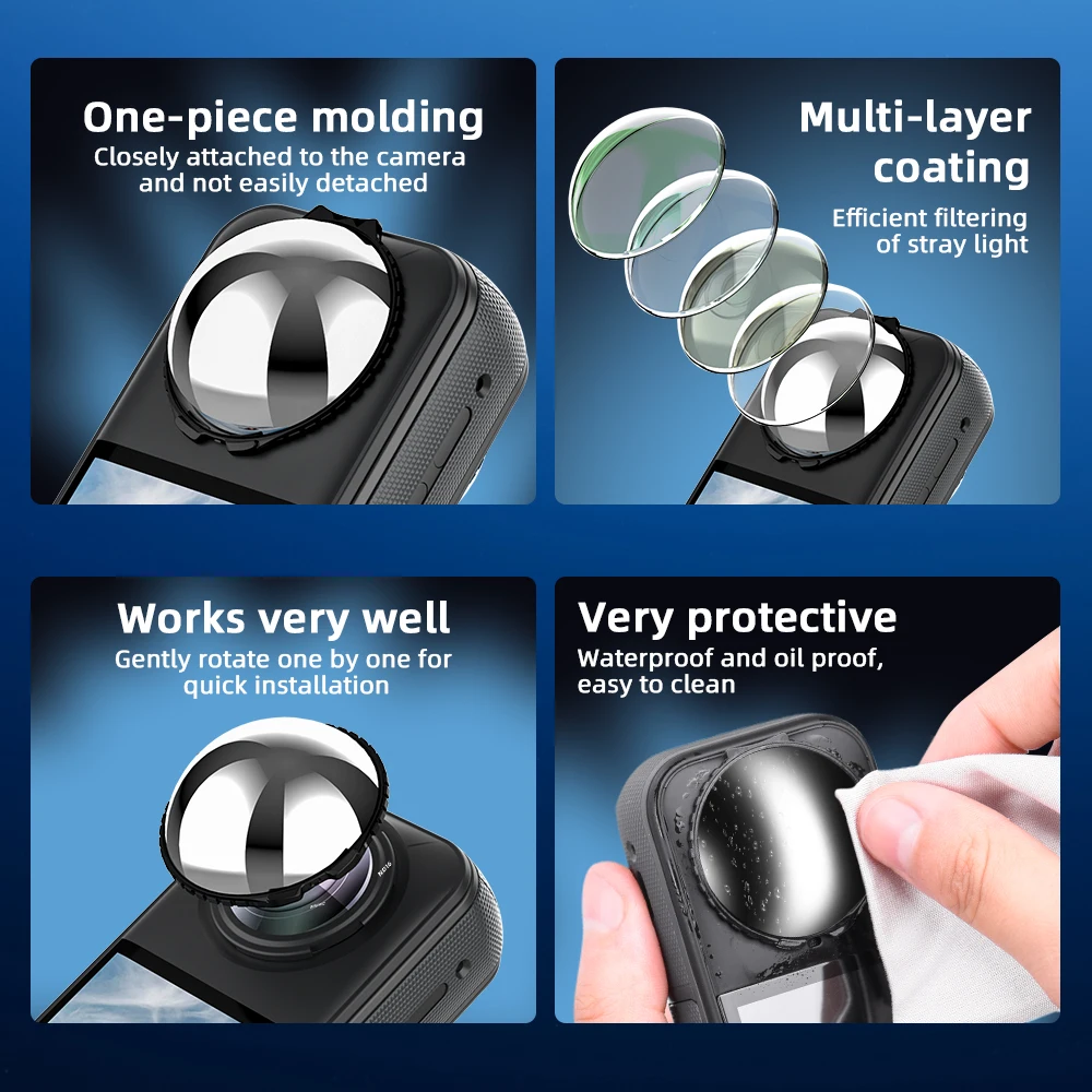 Filtros de lentes BRDRC para accesorios Insta360 X5 ND16 ND32 ND64 filtros de fotografía de densidad neutra tapa de lente de liberación rápida