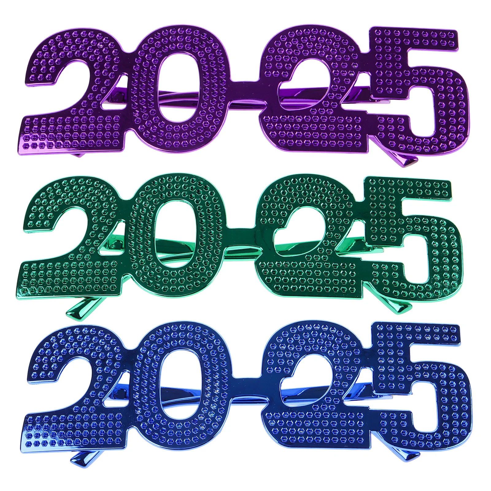 3 Stuks 2025 Nummer Brillen Grappige Bril Voor Nieuwjaar Party Photo Booth Props Plastic Party Brillen Decoraties