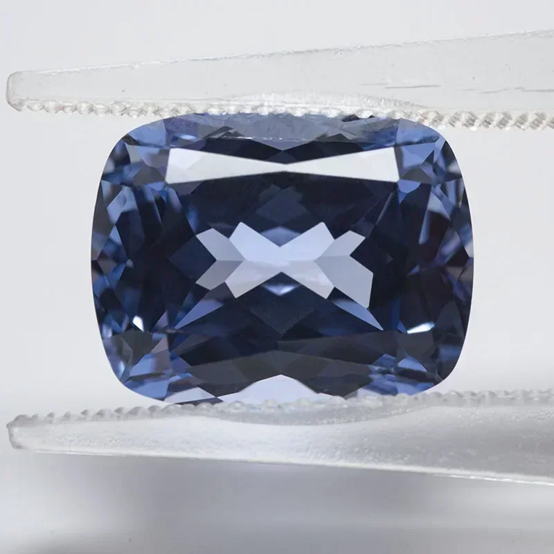 

Top Lab Grown Sapphire Rectangular Cushion Shape Cornflower Colour VVS1 Selectable AGL Certificate Charms DIY for