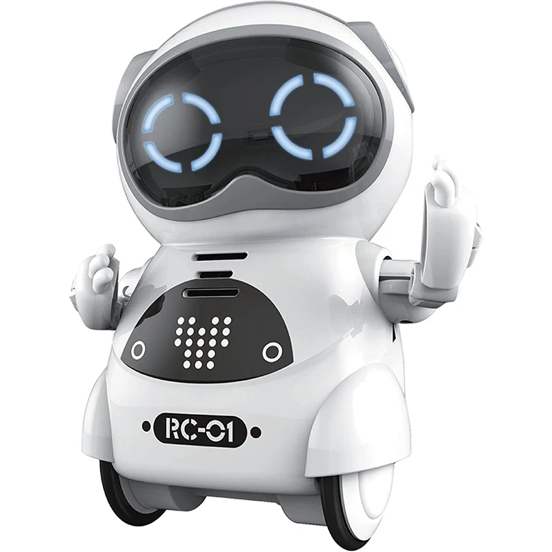 Mini RC Pocket Robot For Kids With Interactive Dialogue Conversation, Voice Recognition, Chat Record, Singing& Dancing