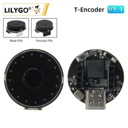 LILYGO® TTGO T-Encoder ESP32 무선 모듈 RGB LED 링 인코더 T-U2T 다운로더 WiFi 블루투스 프로그래밍 개발 보드