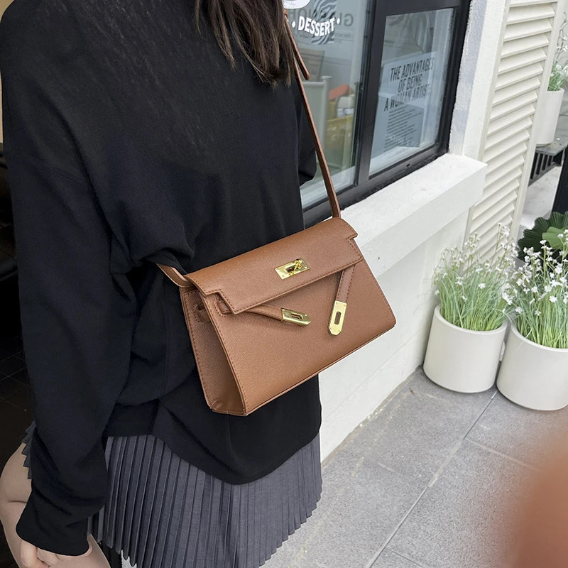 

Женская роскошная кожаная классическая модная стильная сумка через плечо Элегантная дизайнерская сумка-тоут для повседневных поездок на работу