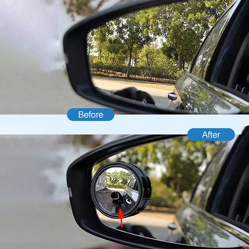 2PCS Convex Blind Spot Mirrors, 360° Adjustable HD Wide Angle Rear View Mirror Stick On for Car Truck SUV